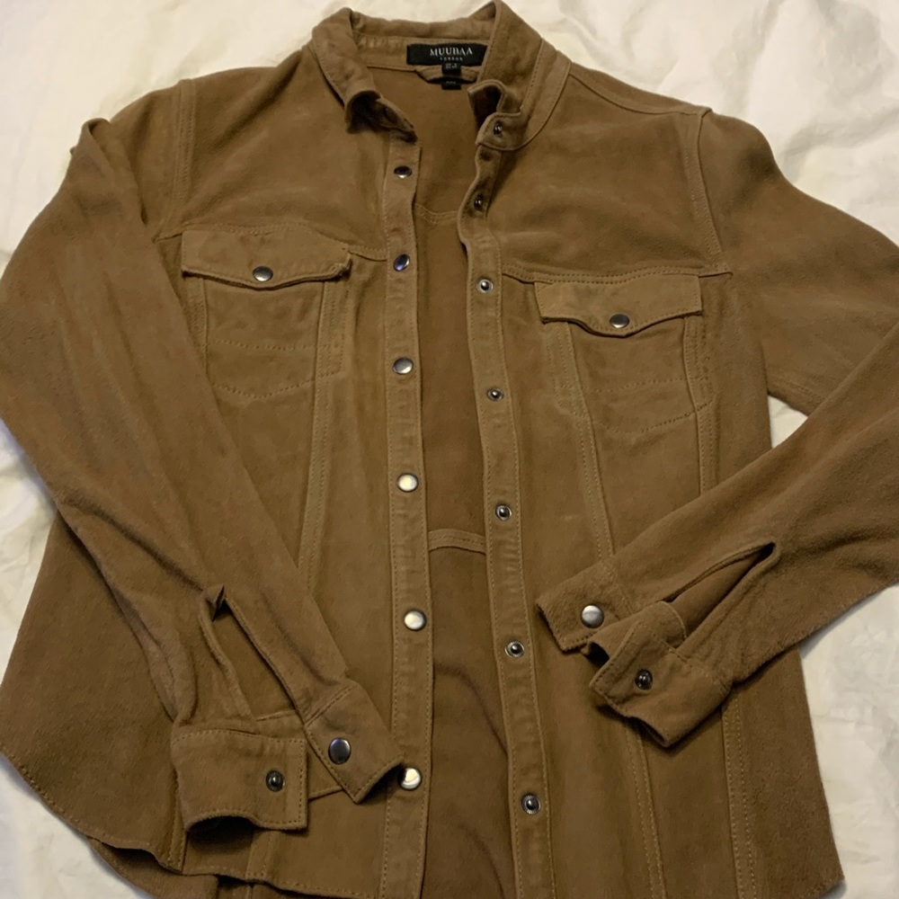 Suede brown Lon sleeve t shirt